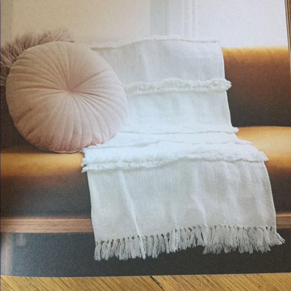 Uncommon James cotton fringe Boho throw